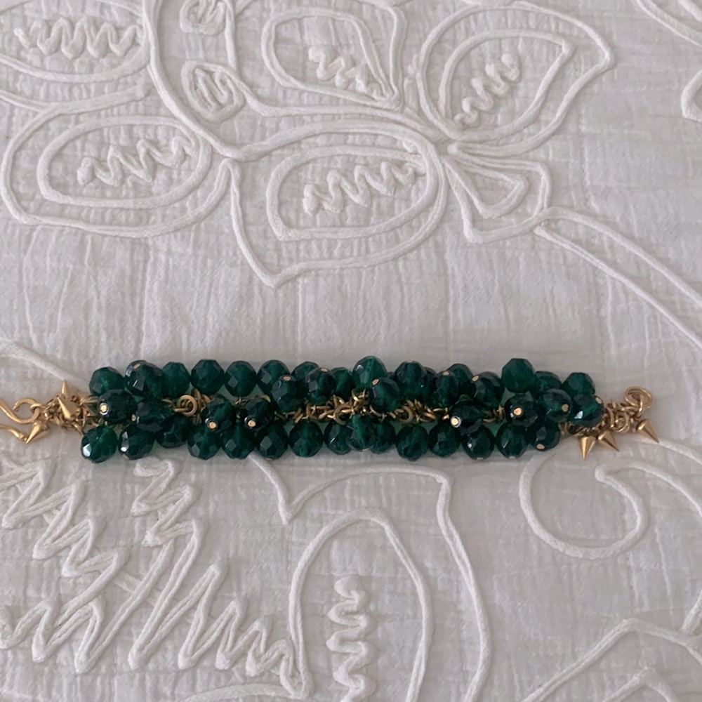 Ladies Green Crystal Antique Bracelet